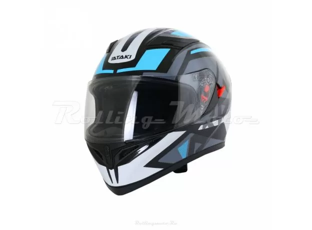 ATAKI Шлем JK316, Размер: L, Цвет: Route серый/голубой глянцевый