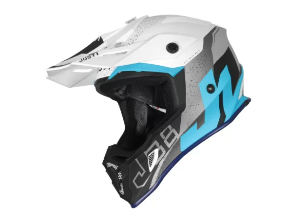 JUST1 Шлем J38, Размер: M, Цвет: KORNER LIGHT BLUE WHITE
