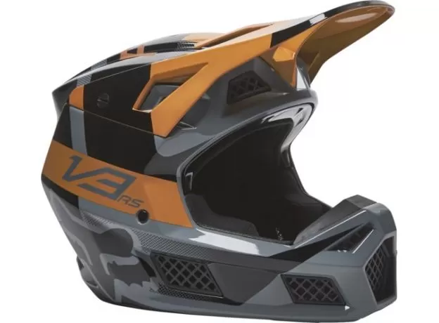 FOX Шлем V3 RS, Размер: M, Цвет: RIET Tortoise/Bronze