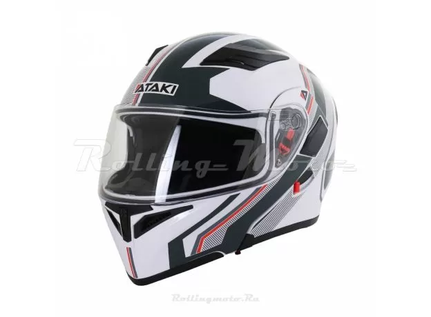 ATAKI Шлем JK902, Размер: L, Цвет: Shape белый/серый глянцевый