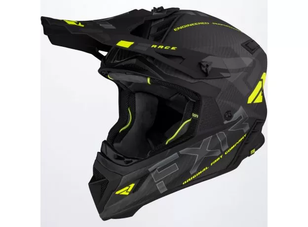 FXR Шлем HELIUM CARBON, Размер: S, Цвет: D-RING 22 Hi Vis/Charcoal