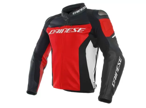 DAINESE Мотокуртка кожаная RACING 3, Размер: 50, Цвет: Red/Black/White