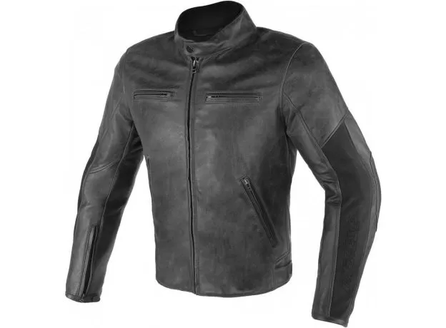 DAINESE Мотокуртка кожаная STRIPES D1, Размер: 58, Цвет: Black/Blaсk