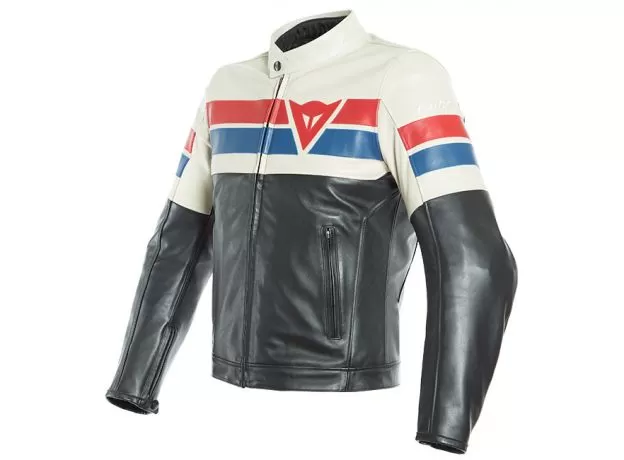 DAINESE Мотокуртка кожаная 8-TRACK, Размер: 64, Цвет: Black/Ice/Red