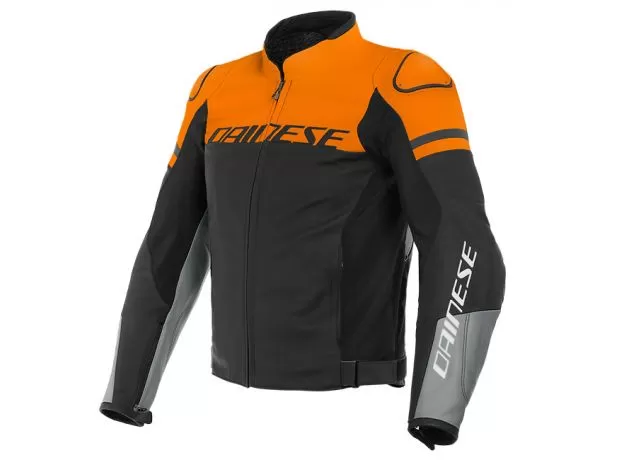 DAINESE Мотокуртка кожаная AGILE, Размер: 50, Цвет: Black-Matt/Orange/Charcoal-Gray