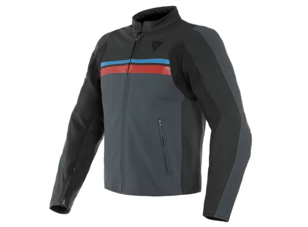 DAINESE Мотокуртка кожаная HF 3, Размер: 54, Цвет: Black/Ebony/Red/Blue