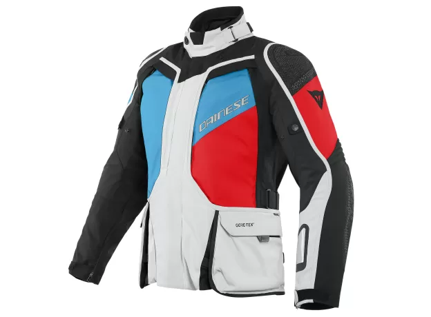 DAINESE Мотокуртка D-EXPLORER 2 GORE-TEX, Размер: 56, Цвет: Glacier-Gray/Blue/Lava-Red/Black