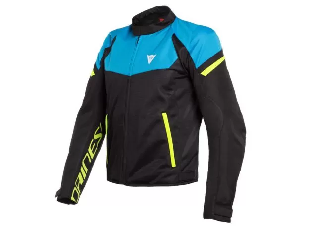 DAINESE Мотокуртка BORA AIR, Размер: 46, Цвет: Black/Fire-Blue/Fluo-Yellow
