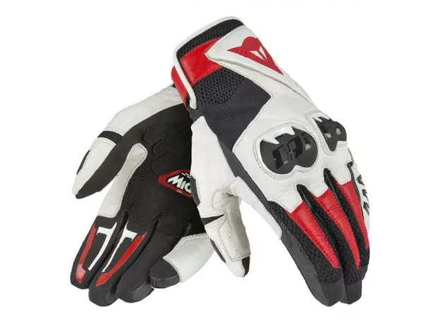 DAINESE Мотоперчатки MIG C2 UNISEX, Размер: L, Цвет: Black/White/Lava-Red