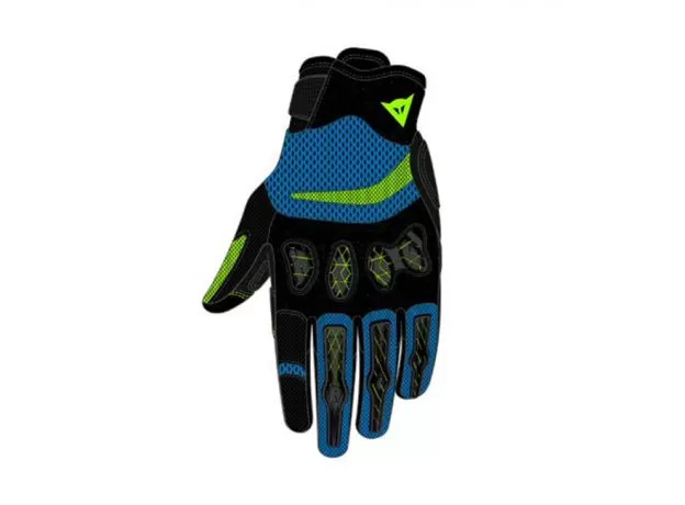 DAINESE Мотоперчатки AEROX UNISEX, Размер: S, Цвет: Black/Fire-Blue/Fluo-Yellow