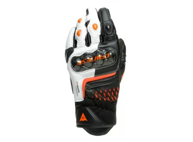DAINESE Мотоперчатки CARBON 3 SHORT, Размер: L, Цвет: Black/White/Flame-Orange