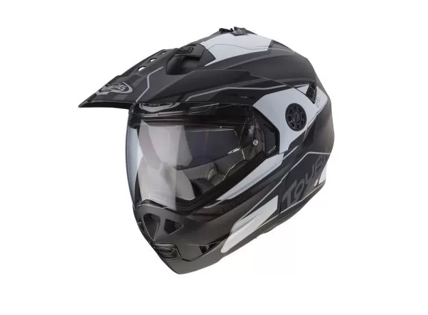 CABERG Шлем TOURMAX, Размер: S, Цвет: MARATHON Черный Матовый/Белый Матовый/Антрацит