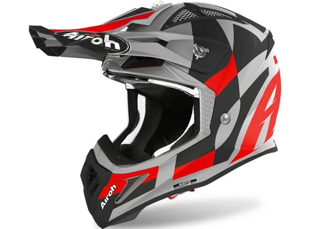 AIROH Шлем AVIATOR ACE, Размер: S, Цвет: TRICK - Grey/Red
