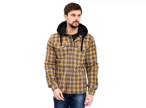 STARKS Моторубашка ROOM BIKER, Размер: S, Цвет: Горчичный / Клетка