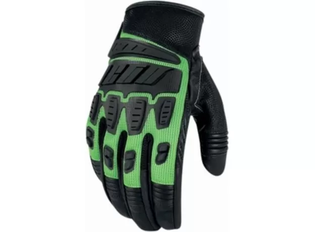 ICON Мотоперчатки HOOLIGAN, Размер: L, Цвет: Зеленый