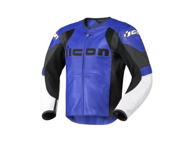 ICON Мотокуртка кожаная Overlord Prime, Размер: S, Цвет: Синий