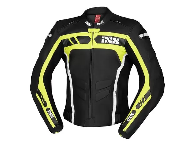 IXS Мотокуртка кожаная RS-600, Размер: 50, Цвет: Black/Yellow Fluo