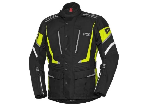 IXS Мотокуртка POWELLS, Размер: L, Цвет: Black/Yellow Fluo