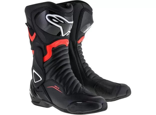 ALPINESTARS Мотоботы SMX-6 v2 DRYSTAR ®, Размер: 40, Цвет: Black/Red Fluorescent