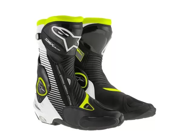 ALPINESTARS Мотоботы SMX PLUS, Размер: 40, Цвет: Black/White/Yellow Fluorescent