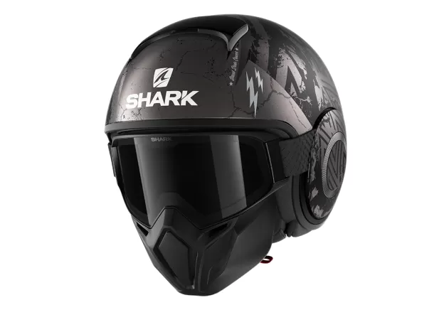 SHARK Шлем STREET-DRAK, Размер: S, Цвет: CROWER - Black Anthracite Silver