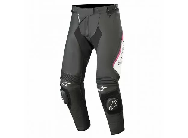 ALPINESTARS Мотоштаны кожаные MISSILE v2 женские, Размер: 46, Цвет: Black/White/Fuchsia