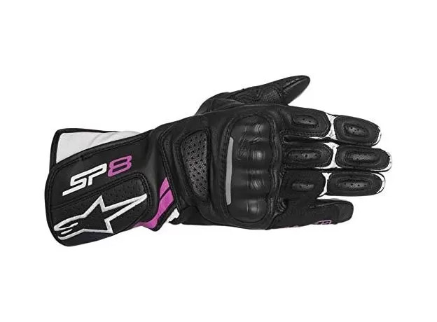 ALPINESTARS Мотоперчатки SP-8 v2 женские, Размер: L, Цвет: Black/White/Fuchsia