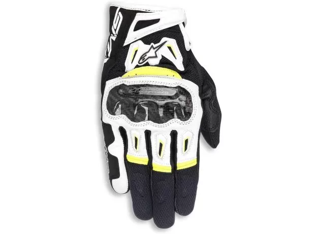 ALPINESTARS Мотоперчатки SMX-2 AIR v2, Размер: S, Цвет: Black/White/Yellow Fluorescent