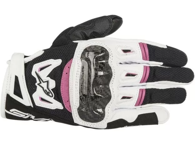 ALPINESTARS Мотоперчатки SMX-2 AIR CARBON v2 женские, Размер: L, Цвет: Black/White/Fuchsia