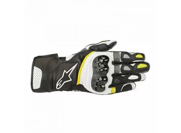 ALPINESTARS Мотоперчатки SP-2 v2, Размер: XXL, Цвет: Black/White/Yellow Fluorescent