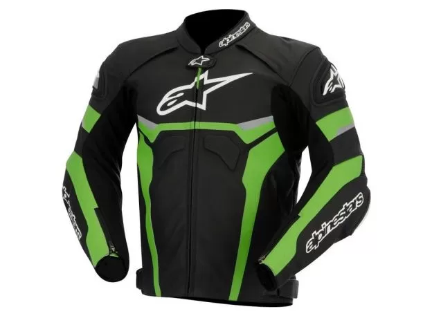 ALPINESTARS Мотокуртка кожаная CELER, Размер: 52, Цвет: black/green