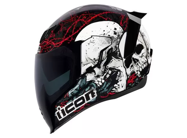 ICON Шлем AIRFLITE, Размер: S, Цвет: SKULL 18™ BLACK/WHITE