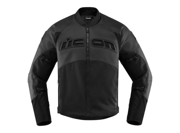 ICON Мотокуртка кожаная CONTRA2 перфорированная, Размер: XXL, Цвет: STEALTH
