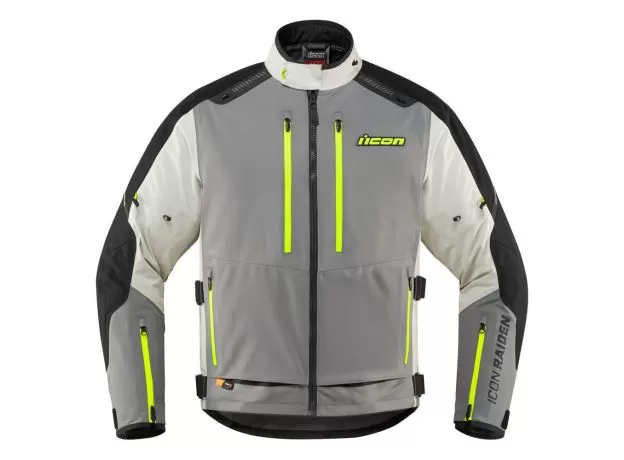 ICON Мотокуртка RAIDEN™, Размер: XL, Цвет: GRAY/HI-VIZ
