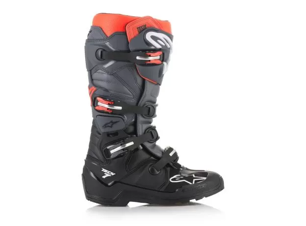 ALPINESTARS Мотоботы TECH 7 ENDURO, Размер: 8, Цвет: Black/Gray/Red Fluorescent