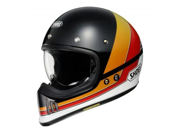 SHOEI Шлем EX-ZERO, Размер: M, Цвет: черно-бело-оранжево-красный