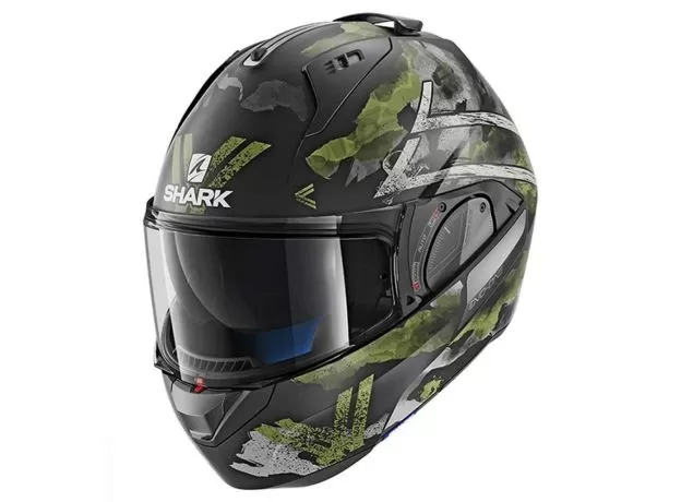 SHARK Шлем EVO-ONE 2, Размер: XS, Цвет: SKULD - black/green/grey/matt