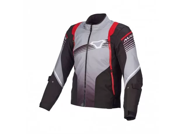MACNA Мотокуртка CHARGER, Размер: 3XL, Цвет: light gray/black/tour red