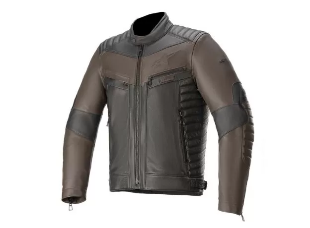 ALPINESTARS Мотокуртка кожаная BURSTUN, Размер: 58, Цвет: black/brown