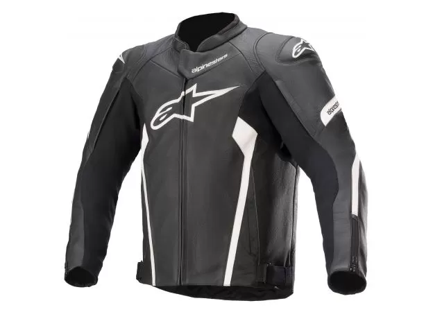 ALPINESTARS Мотокуртка кожаная FASTER V2, Размер: 52, Цвет: blаck-white