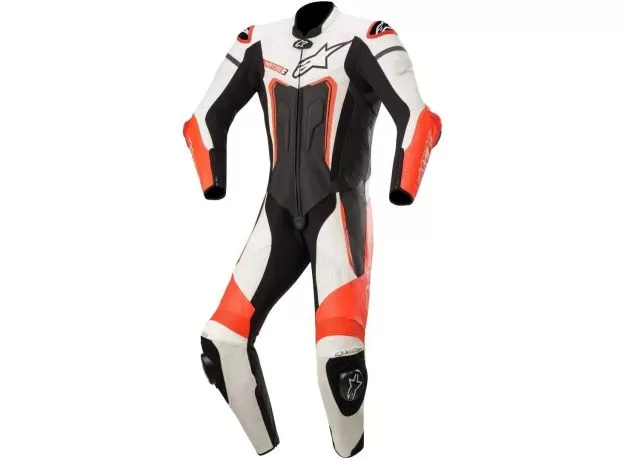 ALPINESTARS Мотокомбинезон MOTEGI V3 1 PC, Размер: 48, Цвет: Black-White-Red Fluo