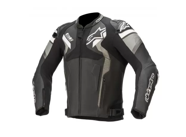 ALPINESTARS Мотокуртка кожаная ATEM V4, Размер: 54, Цвет: BLACK-GREY-WHITE