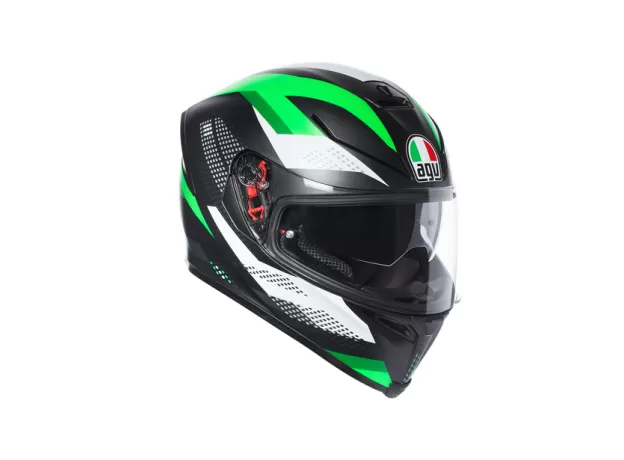 AGV Шлем K5 S, Размер: L, Цвет: MULTI PLK - MARBLE MATT BLACK/WHITE/GREEN