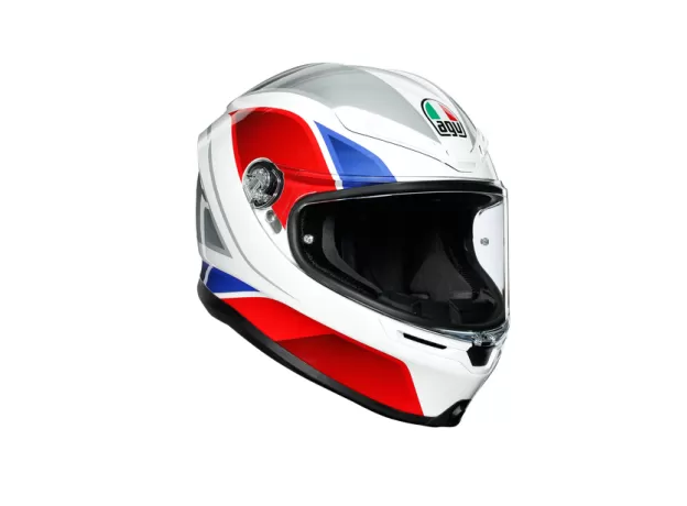 AGV Шлем K6, Размер: ML, Цвет: MULTI - HYPHEN WHITE/RED/BLUE