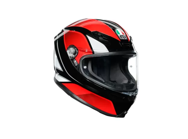 AGV Шлем K6, Размер: S, Цвет: HYPHEN BLACK/RED/WHITE