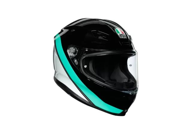 AGV Шлем K6, Размер: S, Цвет: MULTI - MINIMAL BLACK/PEARL WHITE/AQUA