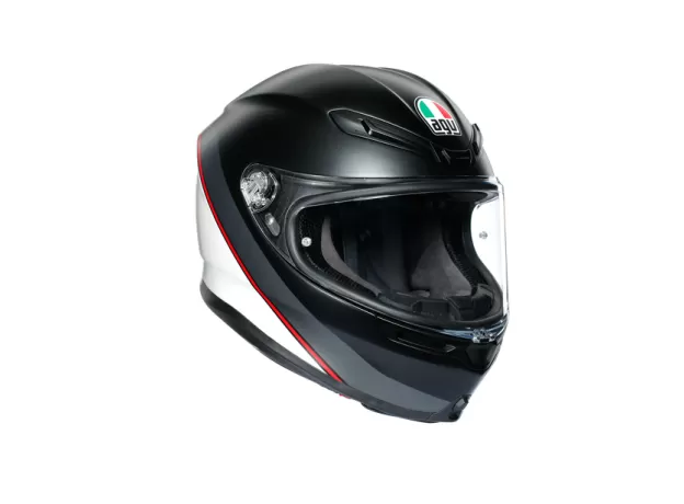 AGV Шлем K6, Размер: XXL, Цвет: MULTI - MINIMAL PURE MATT BLACK/WHITE/RED