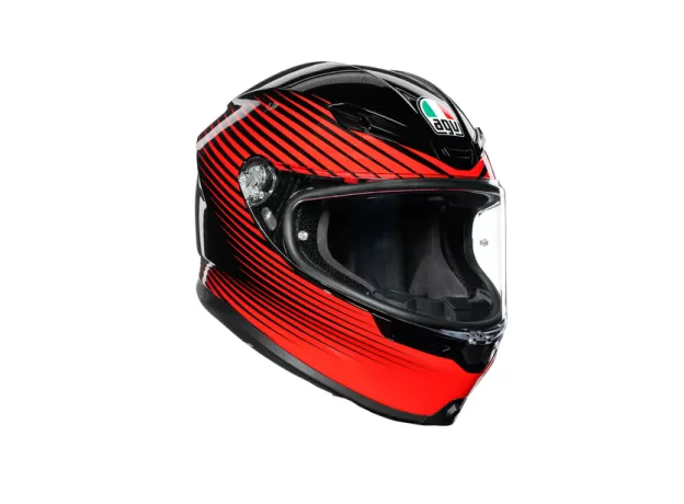 AGV Шлем K6, Размер: S, Цвет: MULTI - RUSH BLACK/RED