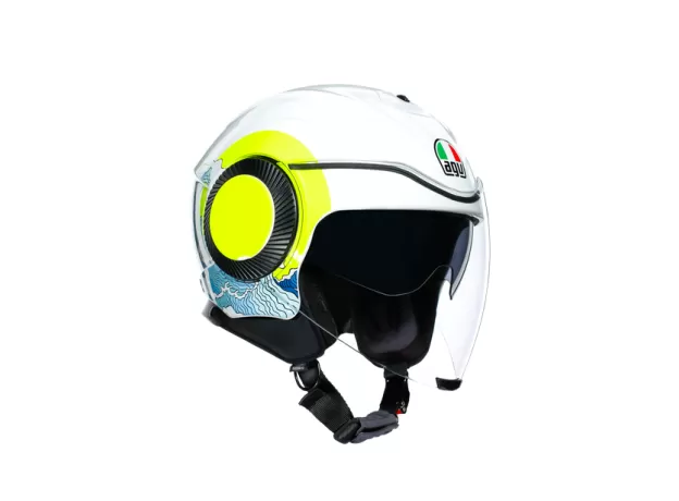 AGV Шлем ORBYT, Размер: M, Цвет: MULTI - SUNSET WHITE/YELLOW FLUO