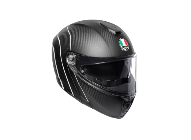 AGV Шлем SPORTMODULAR, Размер: M, Цвет: MULTI - REFRACTIVE CARBON/SILVER